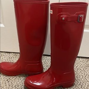 Glossy red Hunter Boots